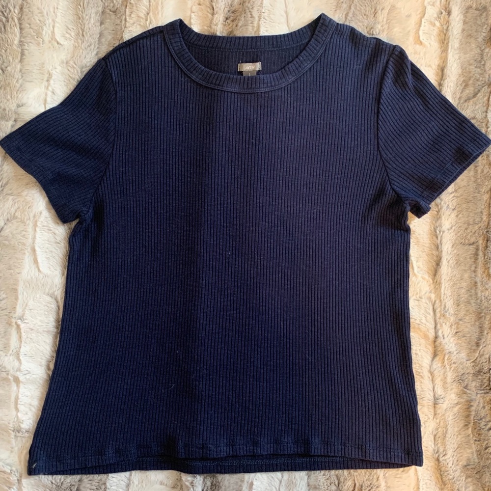 Navy ribbed top